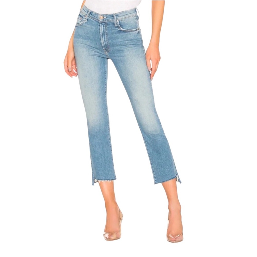 Mother Insider Crop Step Fray Shoot To Thrill Raw Hem Jeans